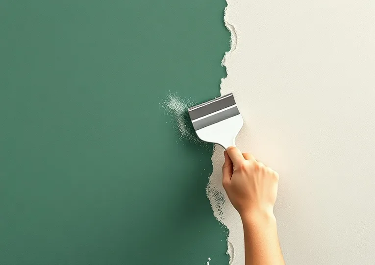 Application d'un enduit décoratif à la lisseuse sur un mur